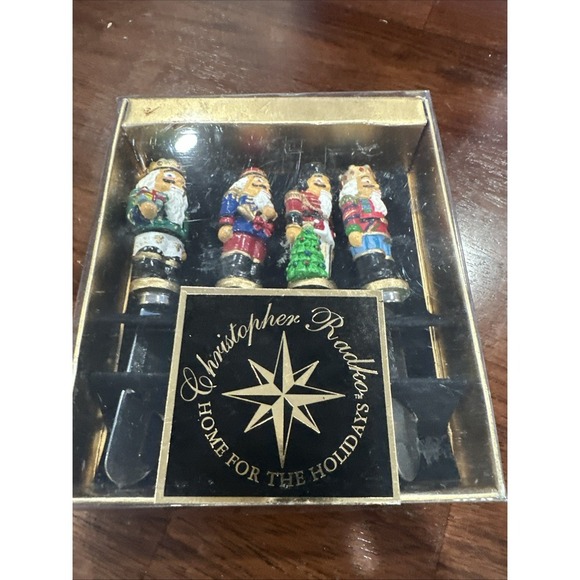 Christopher Radko Home For The Holidays Snowmen Pate Knives Spreader‎ Set Of 4 - Picture 1 of 5